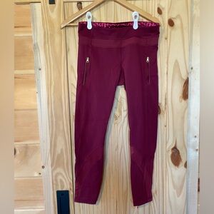 Lululemon Crop Burgundy Leggings